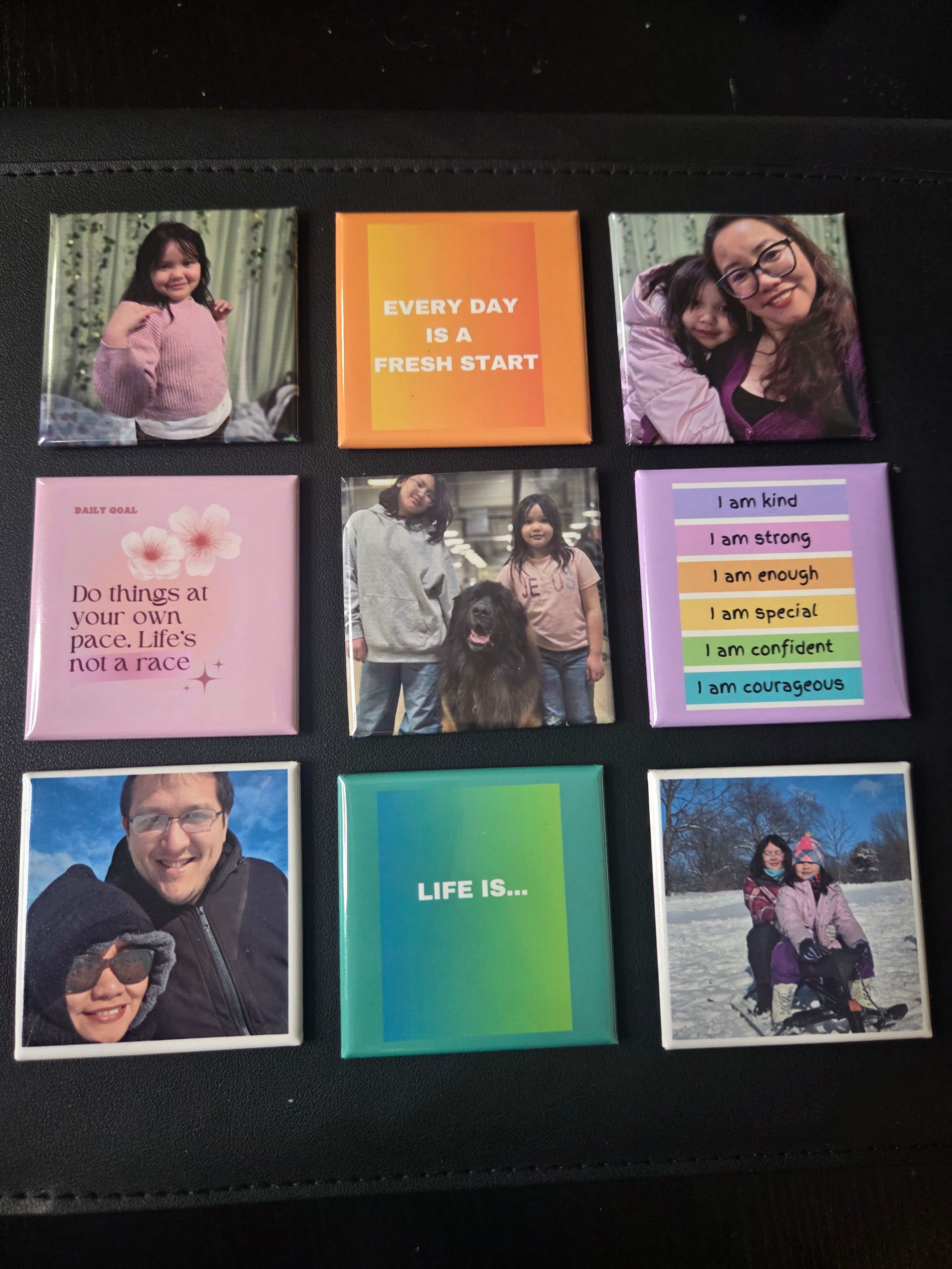 Fridge Photo Magnets 2x2 9pcs per set